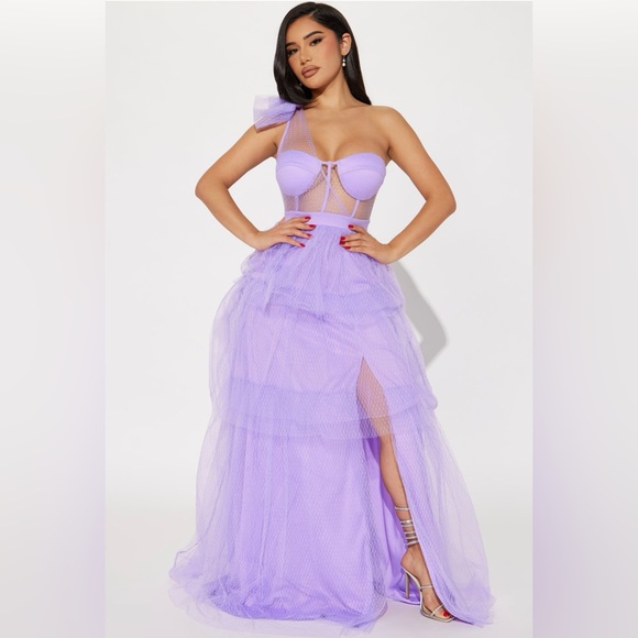 Fashion Nova Dresses & Skirts - ‼️SOLD ‼️ 🌟 Fashion Nova Flirty Affair Tulle Gown - Lavender - NWT 🌟
